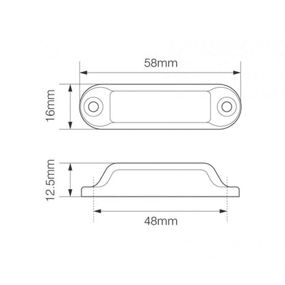 24V Sidomarkeringsljus 16A24 3 – LED (2 – Pack) 58x16mm - Carlevel AB - Fordon och delar > Fordonsdelar > Belysning