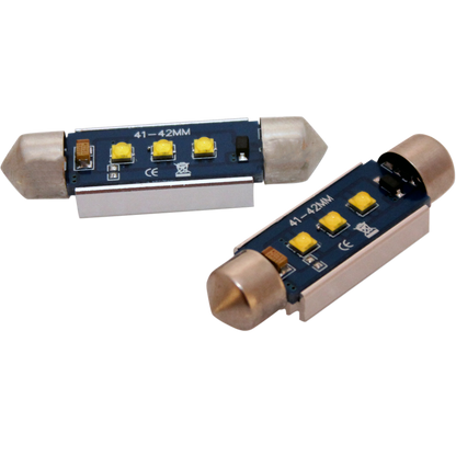 produktbild framifrån visande 42mm – C5W Super Canbus Cree LED – Carlevel