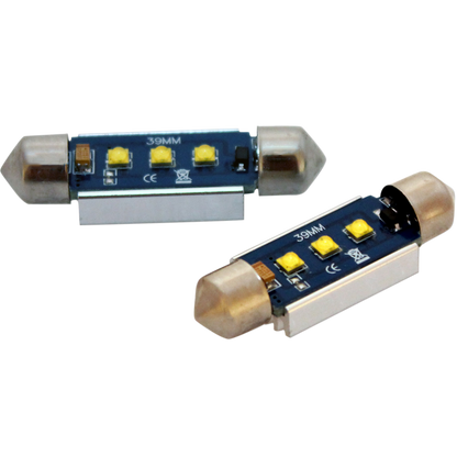 produktbild framifrån visande 39mm – C5W Super Canbus Cree LED – Carlevel