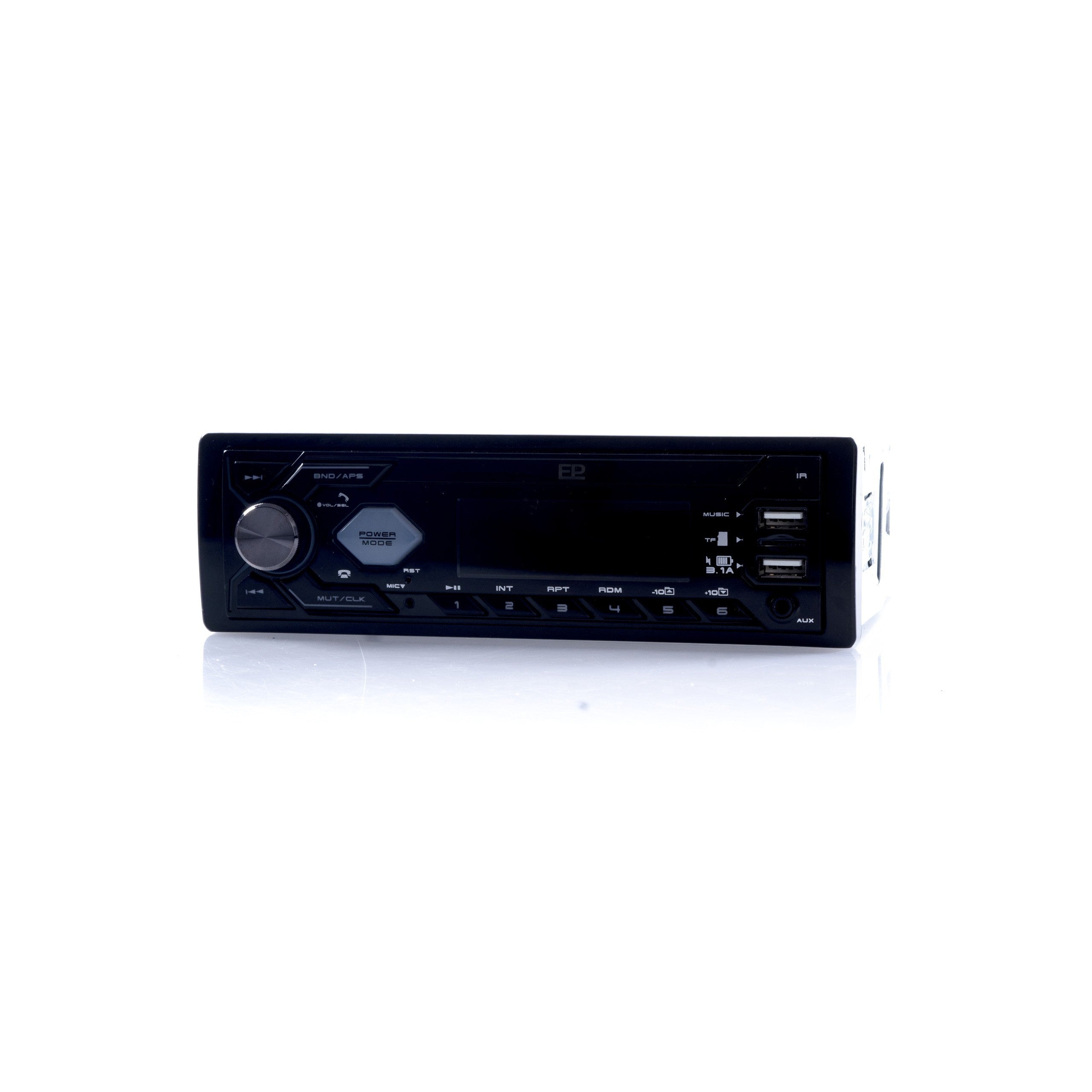 1-DIN-bilstereo – Svart – 9V - 16V – 188 mm – 57 × 112 mm