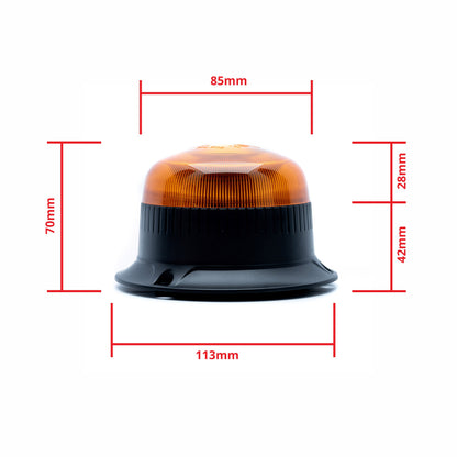 LED-varningsljus – 1700–1800K (Orange) – 54 W – 9V - 32V – 70 mm – Magnet