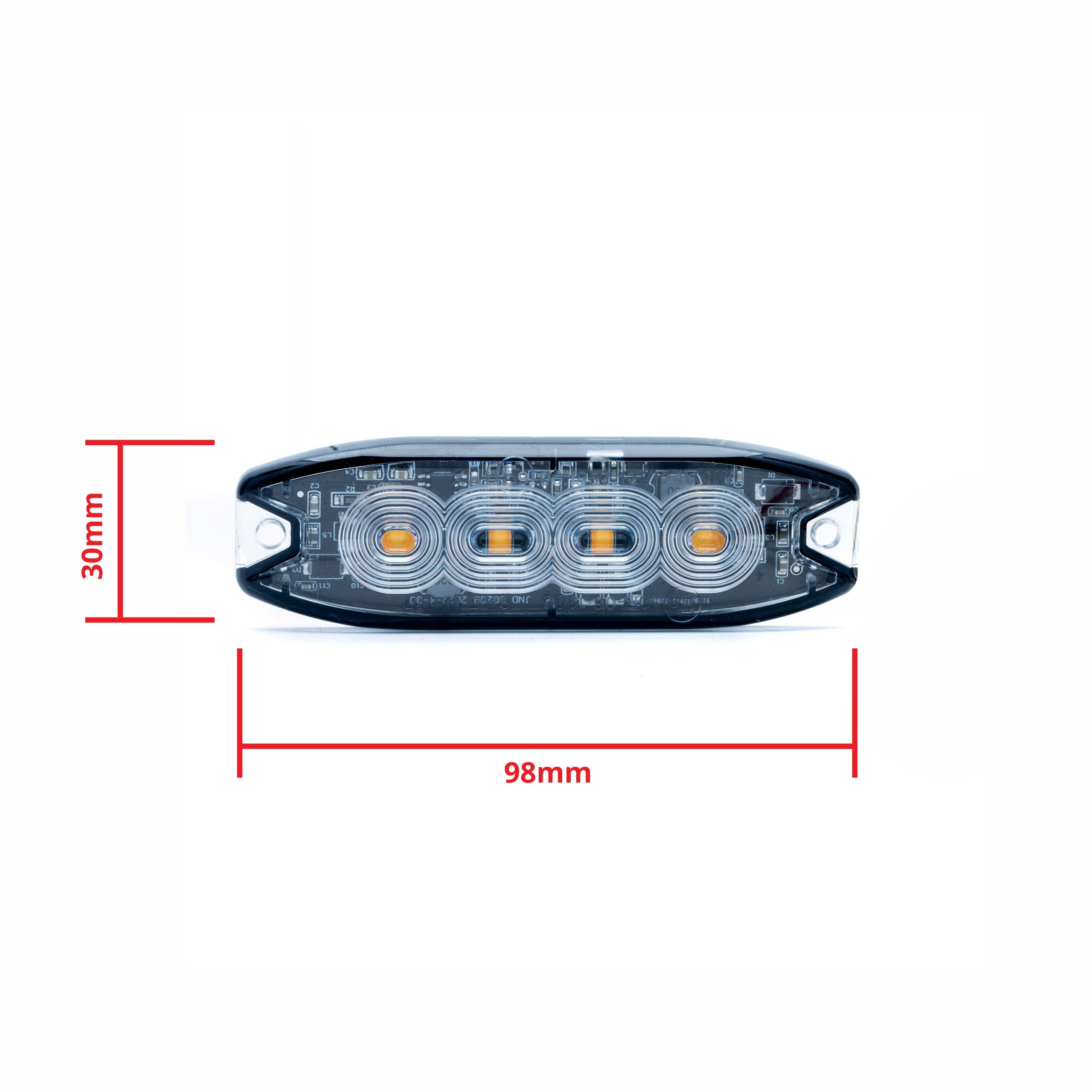 LED-varningsljus – 1700–1800K (Orange) – 12 W – 9V - 32V – 98 mm
