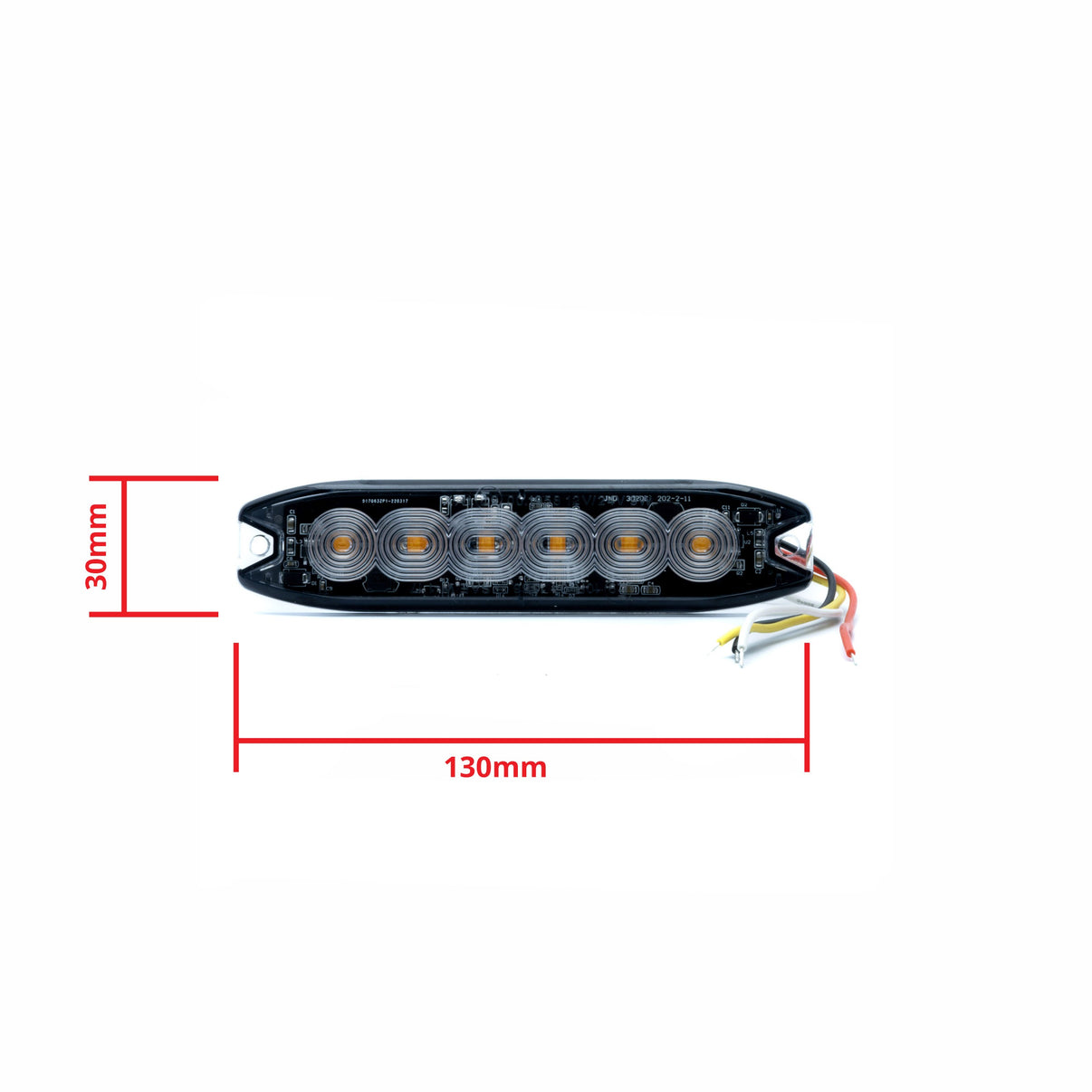 LED-varningsljus – 1700–1800K (Orange) – 18 W – 9V - 32V – 130 mm