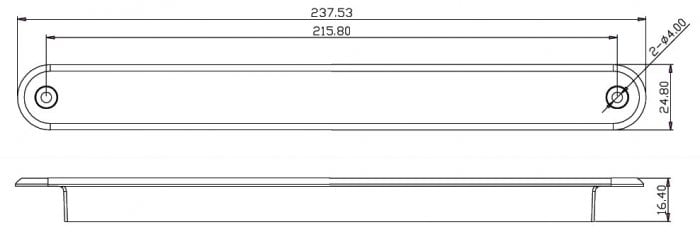 närbild på detaljer och material av Bak/bromsljus 235mm – Infällnad – IP67 – Röd – LEA