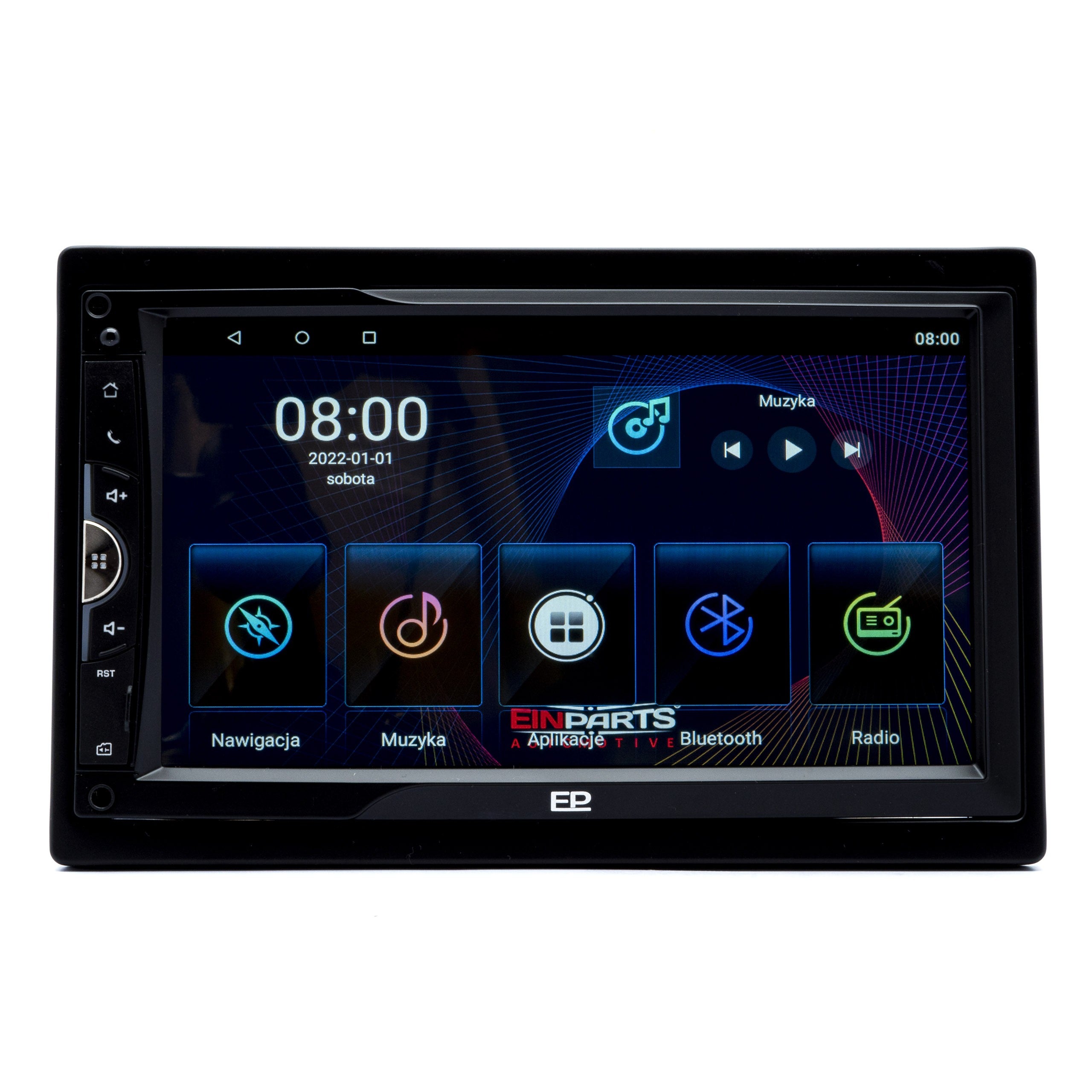 2-DIN-bilstereo – Svart – 9V - 16V
