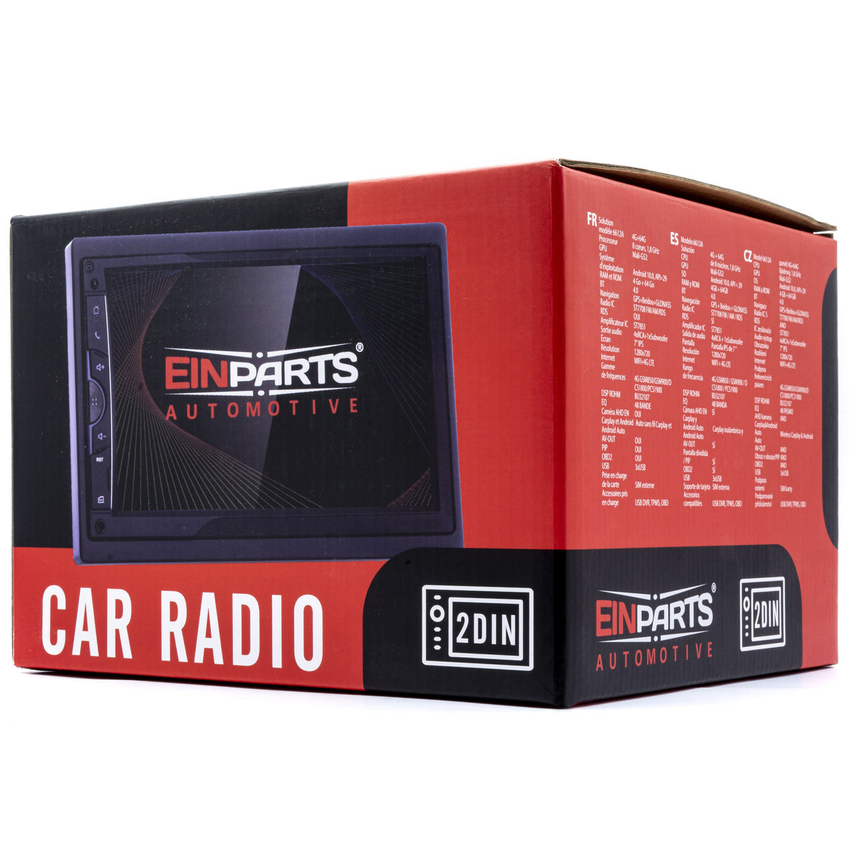 2-DIN-bilstereo – Svart – 9V - 16V