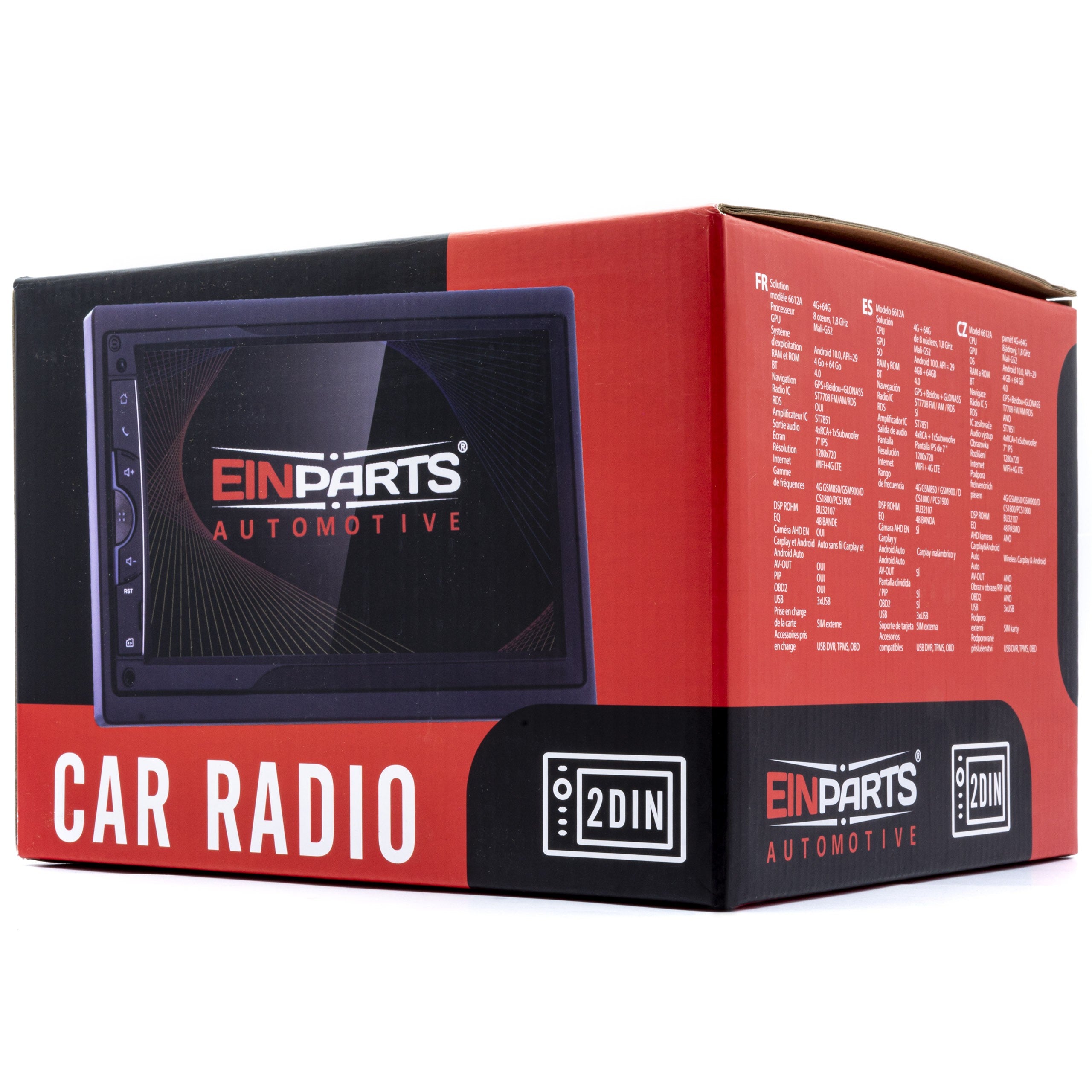 2-DIN-bilstereo – Svart – 9V - 16V