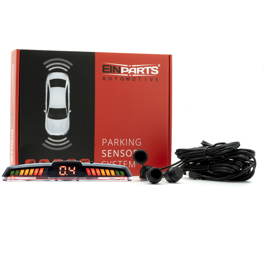 Parkeringssensor med display – Svart – ultraljudssensor – 4 sensorer – 4x 2,5 m