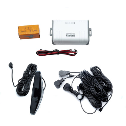 Parkeringssensor med display – Silver – ultraljudssensor – 4 sensorer – 4x 2,5 m