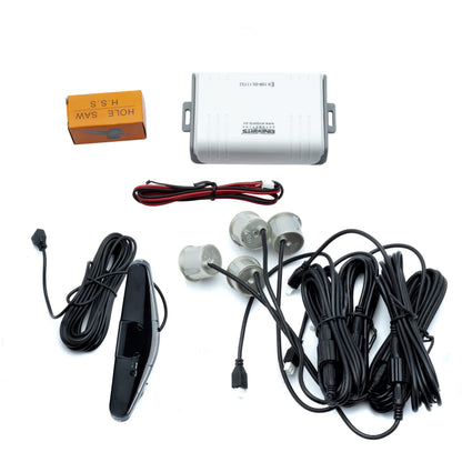 Parkeringssensor med display – Askgrå – ultraljudssensor – 4 sensorer – 4x 2,5 m