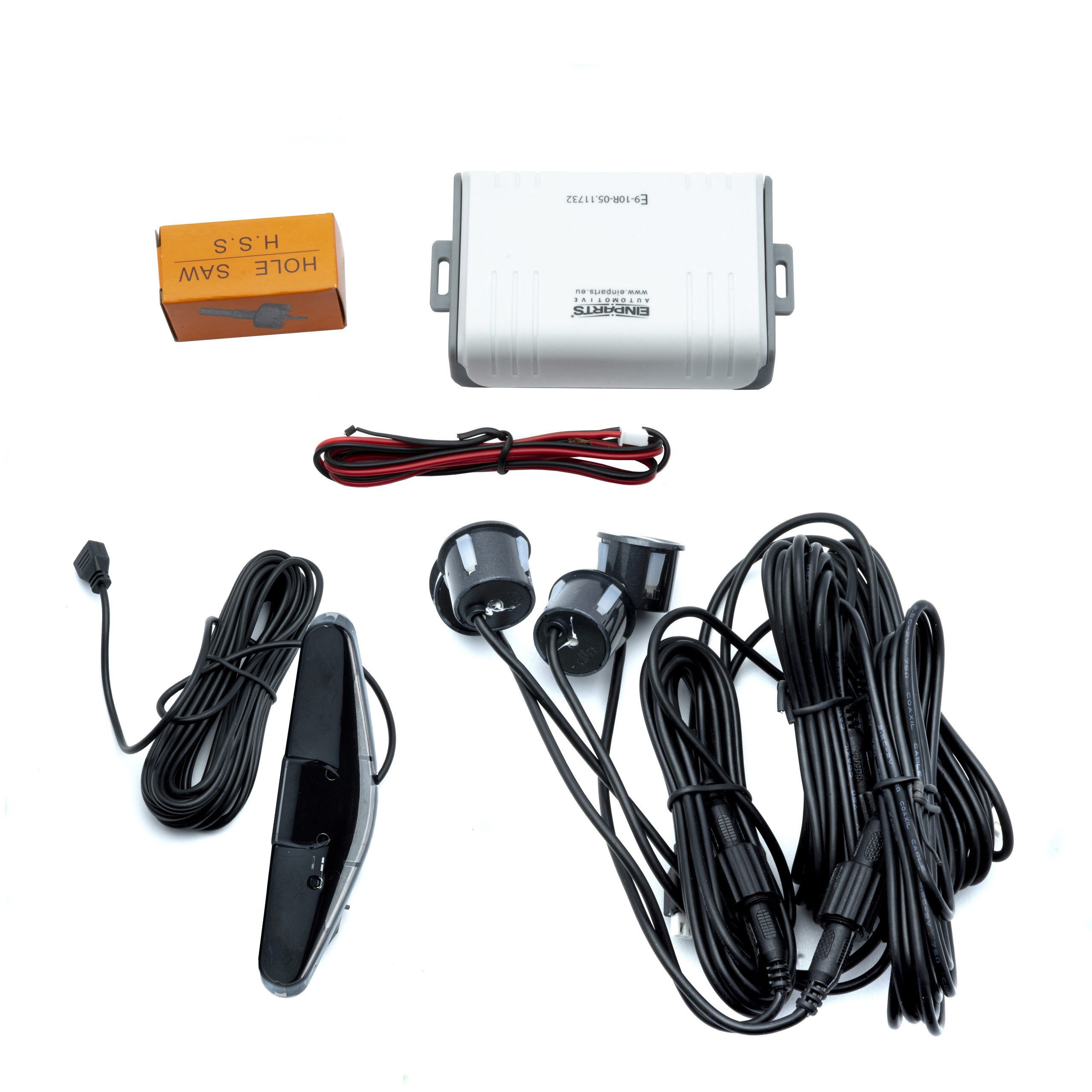 Parkeringssensor med display – Grafit – ultraljudssensor – 4 sensorer – 4x 2,5 m