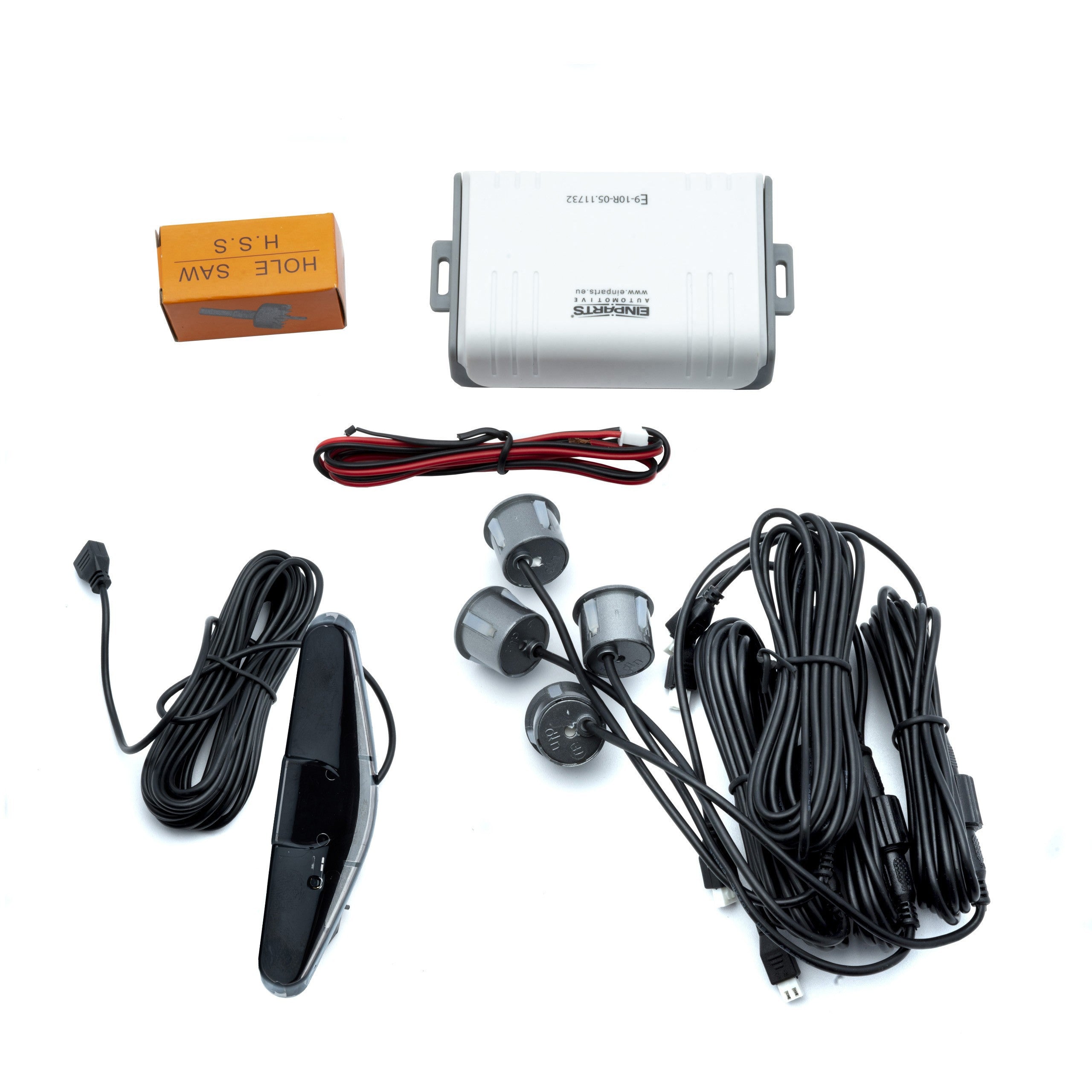 Parkeringssensor med display – Grå – ultraljudssensor – 4 sensorer – 4x 2,5 m