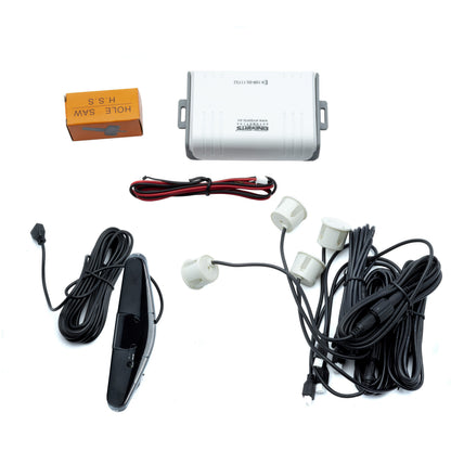 Parkeringssensor med display – Pärlvit – ultraljudssensor – 4 sensorer
