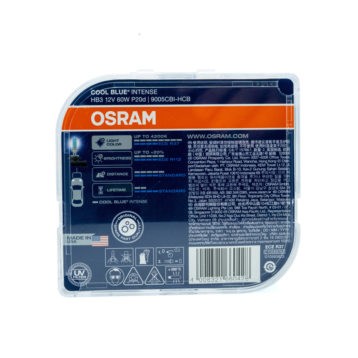 Halogenlampa – OSRAM – HB3 – 4200K – 9V - 16V – 2-pack