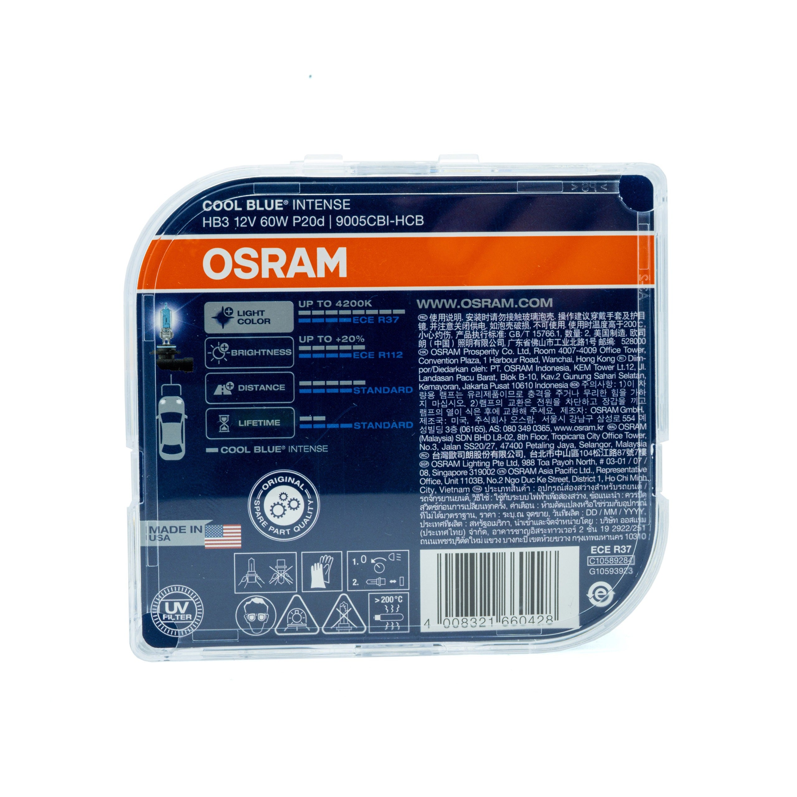Halogenlampa – OSRAM – HB3 – 4200K – 9V - 16V – 2-pack
