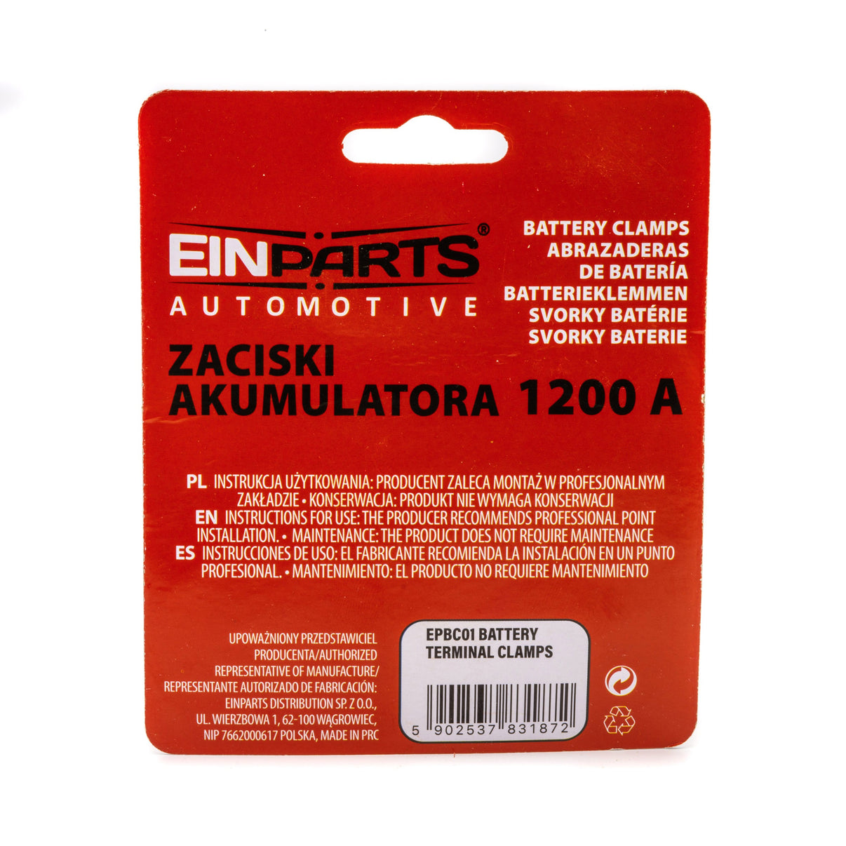 Batteripolsklämmor – 9V - 32V – magnesium stop