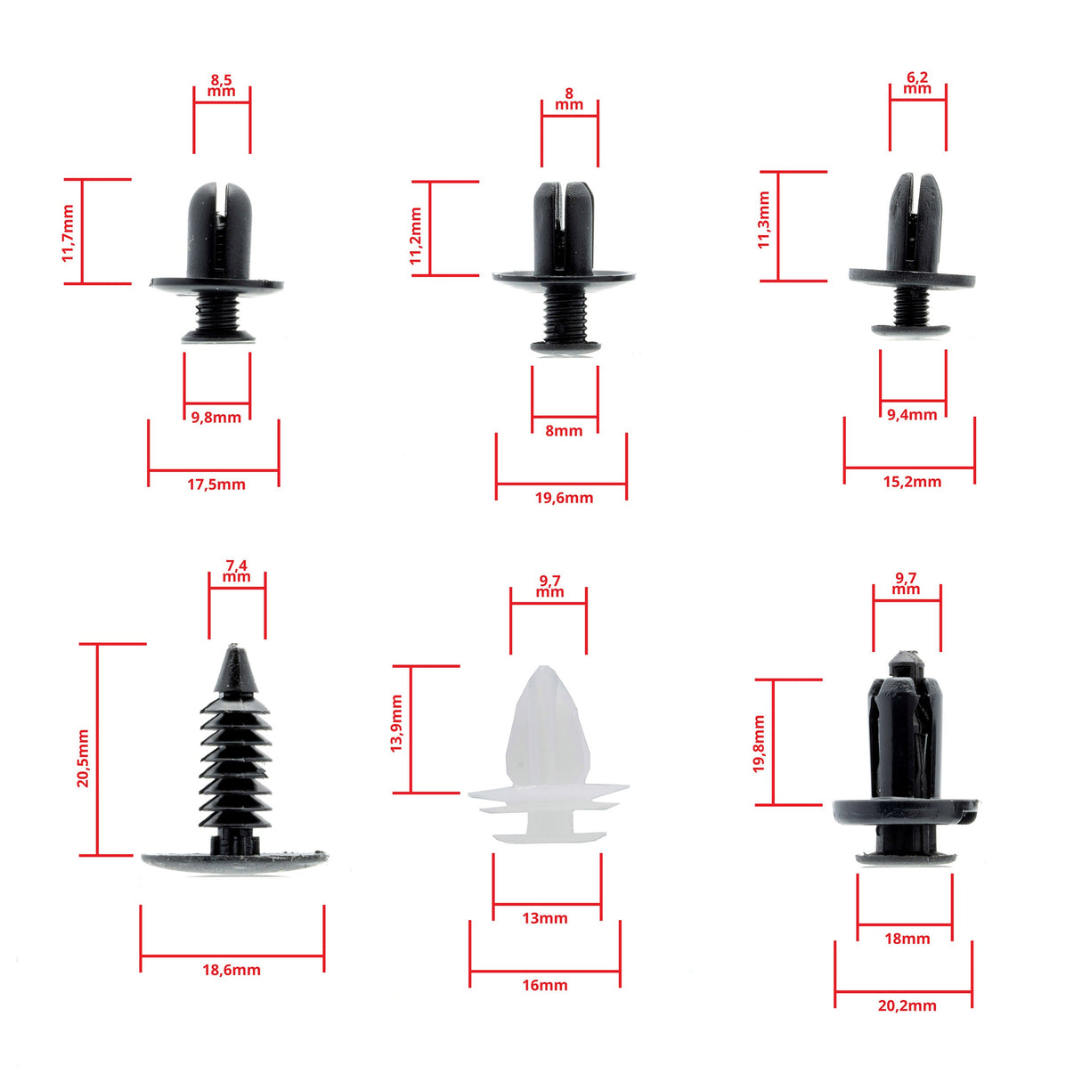 Fästclips – 100-pack