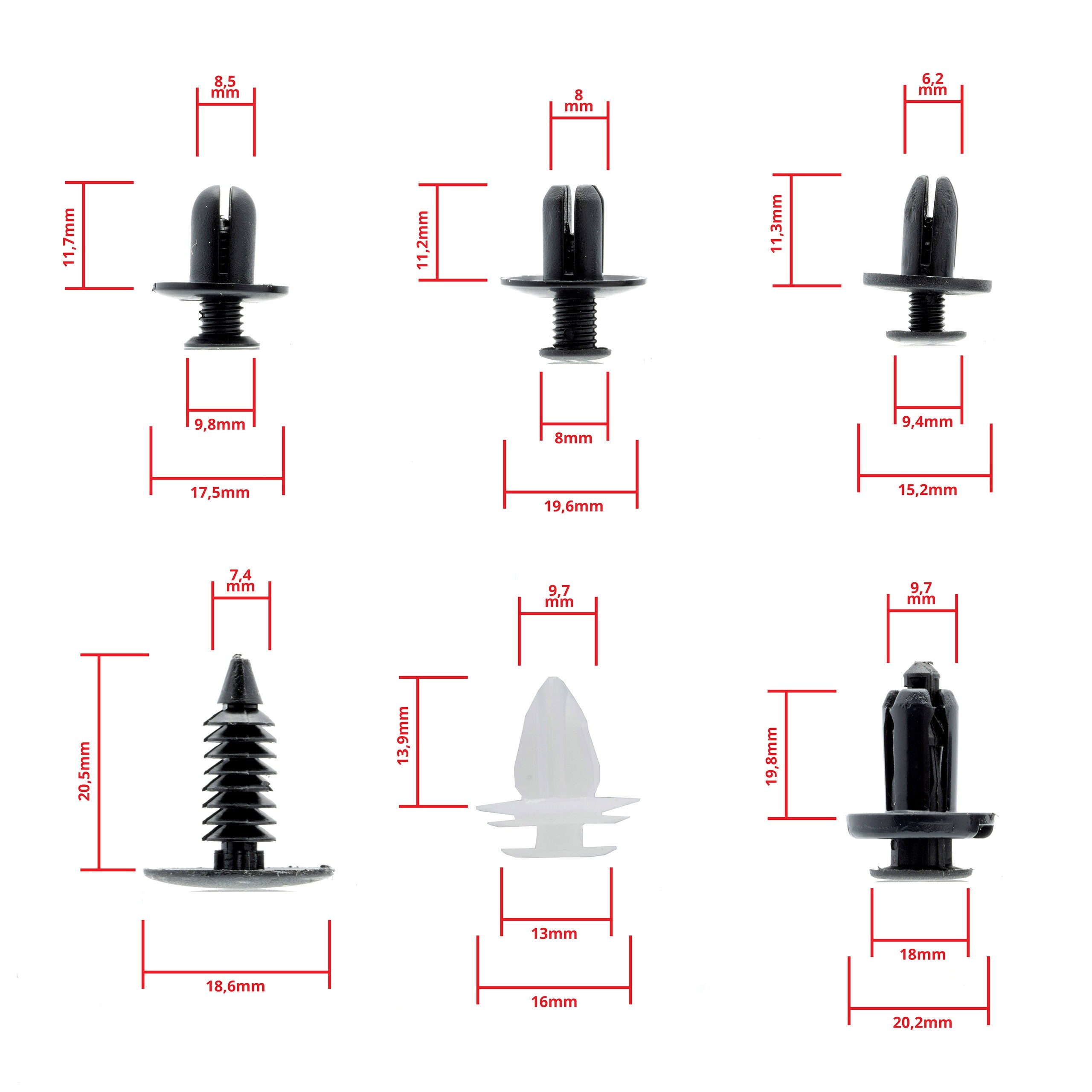 Fästclips – 100-pack