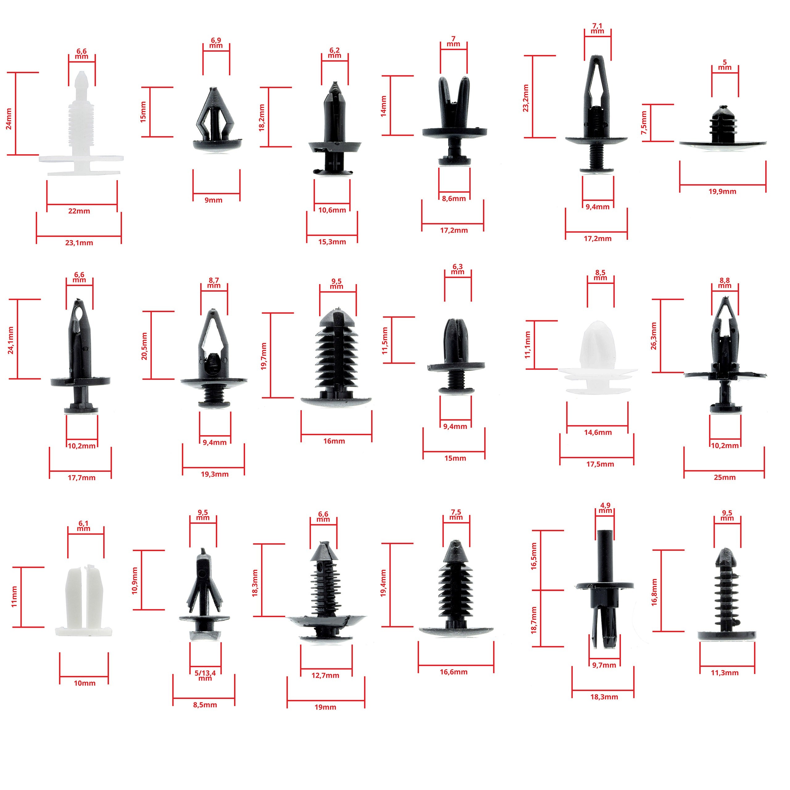 Fästclips – 415-pack