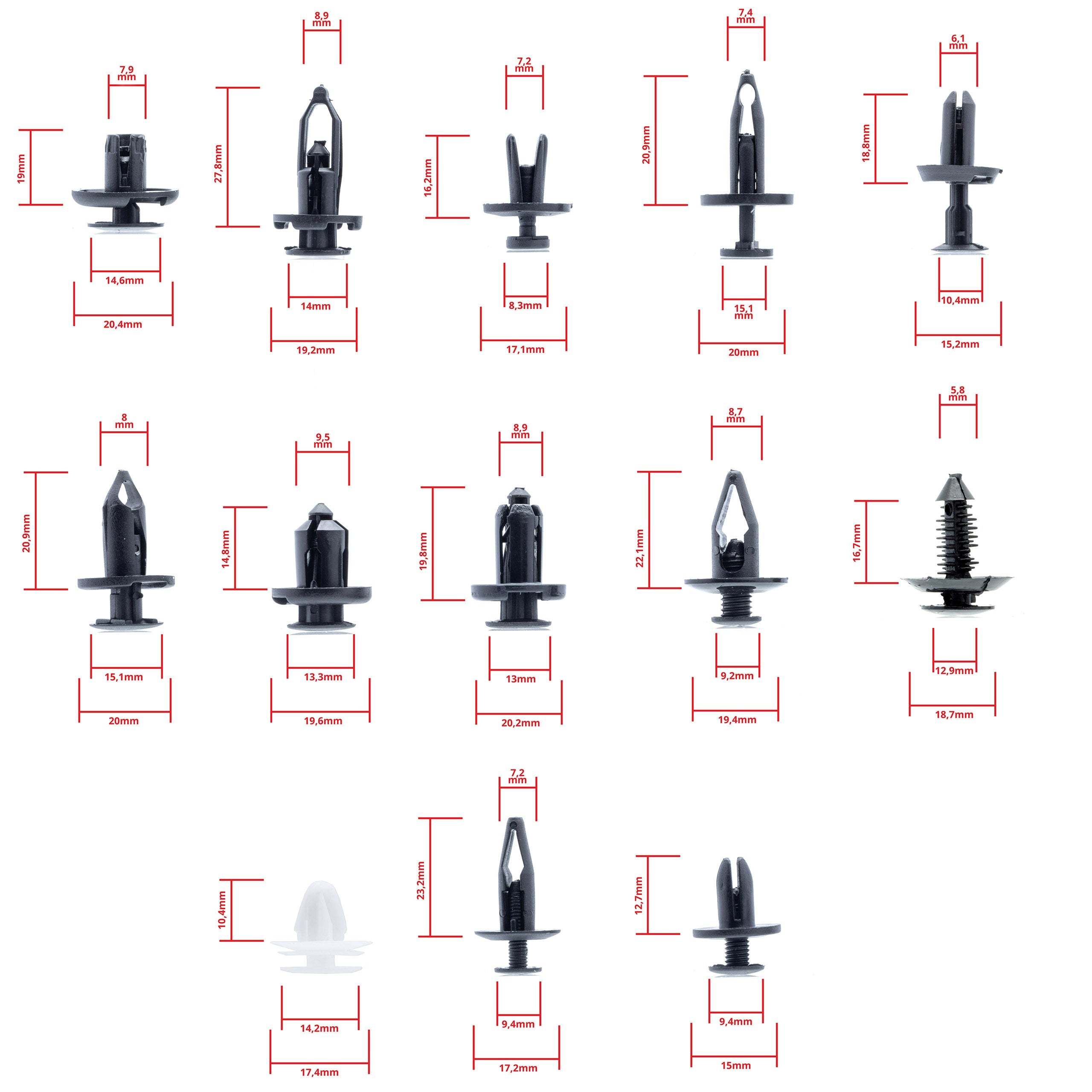 Fästclips – 232-pack