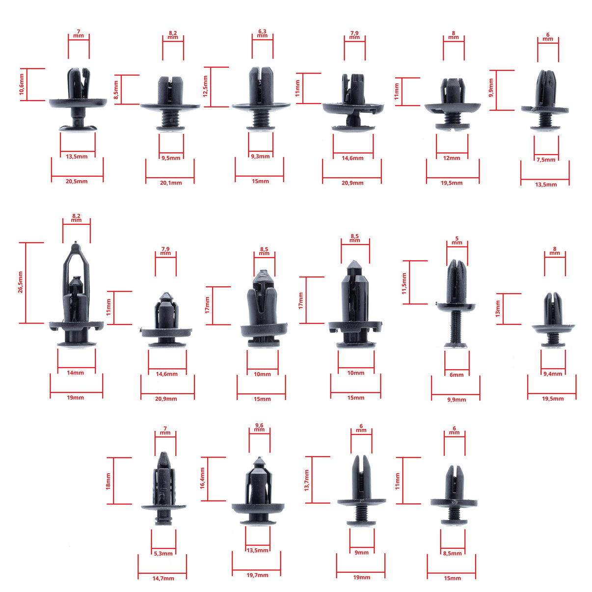 Fästclips – 625-pack