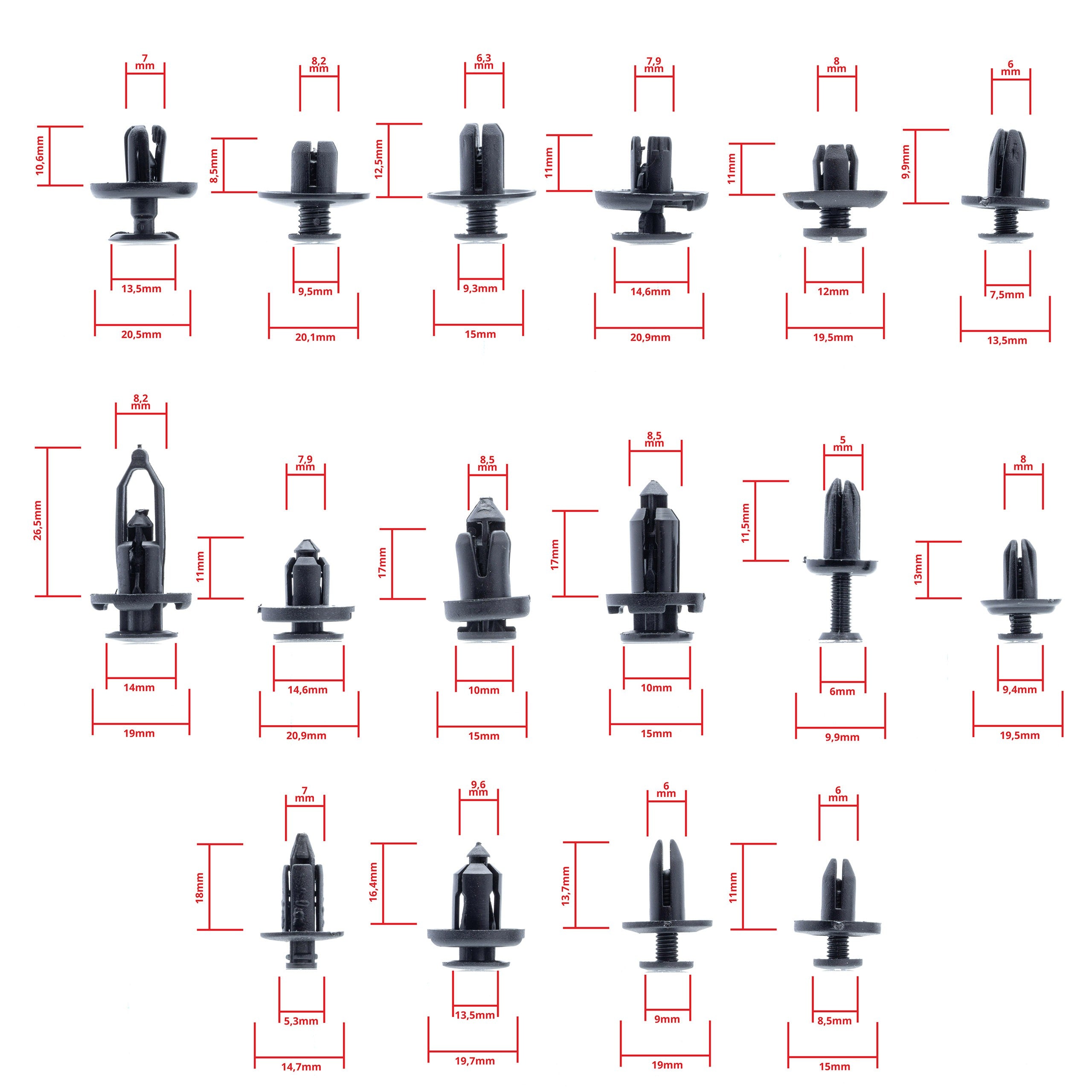Fästclips – 625-pack