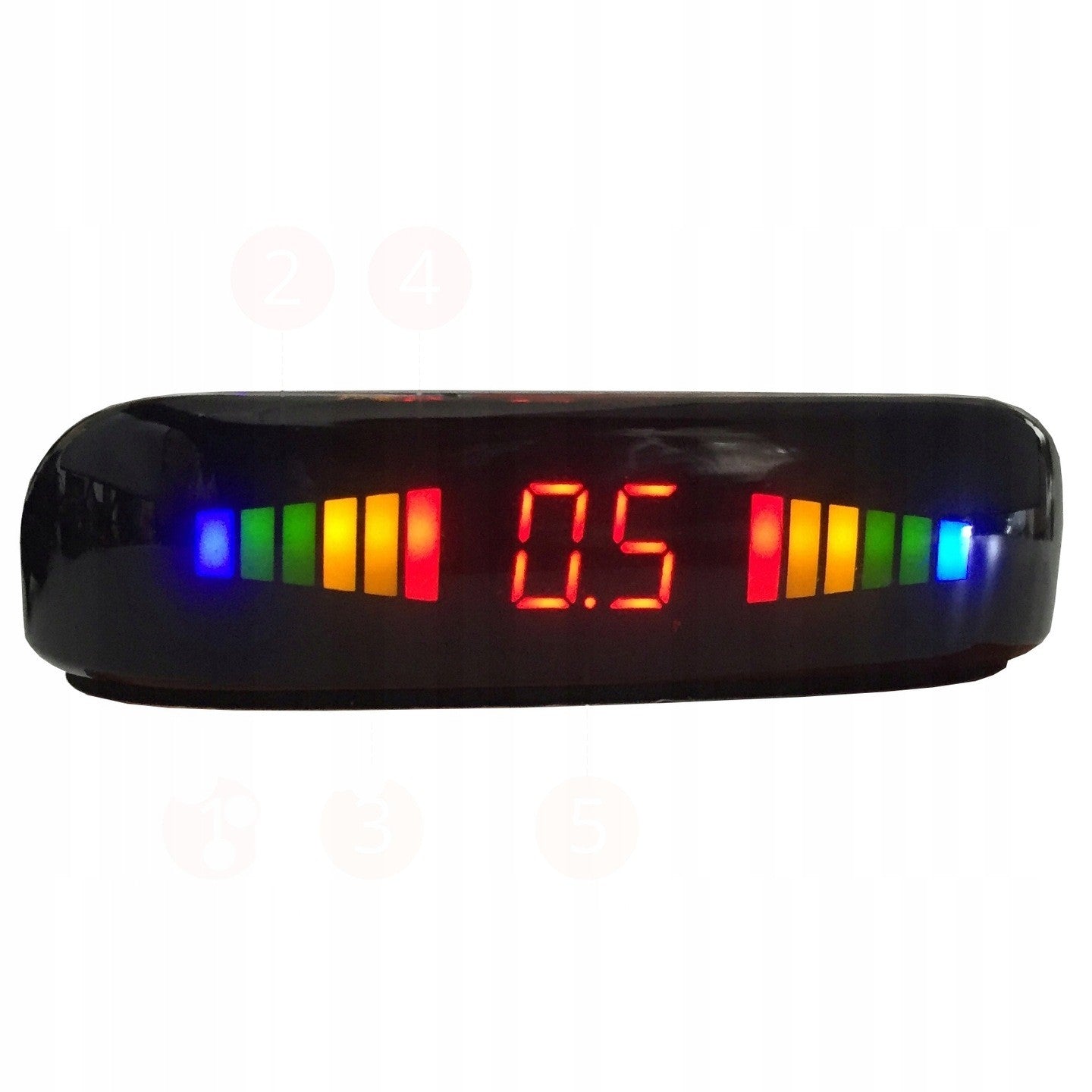 Parkeringssensor med display – Silver – ultraljudssensor – 4 sensorer – 4x 2,5 m