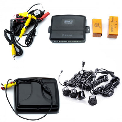 Parkeringssystem med kamera – Svart – 9V - 16V – ultraljudssensor