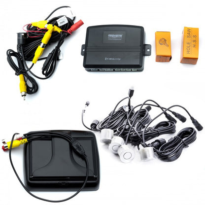 Parkeringssystem med kamera – Silver – 9V - 16V – ultraljudssensor