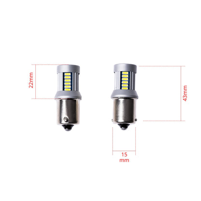 LED-lampa för bil – P21W – BA15S – 6000K – 30 LED – SMD 4014 – 2-pack