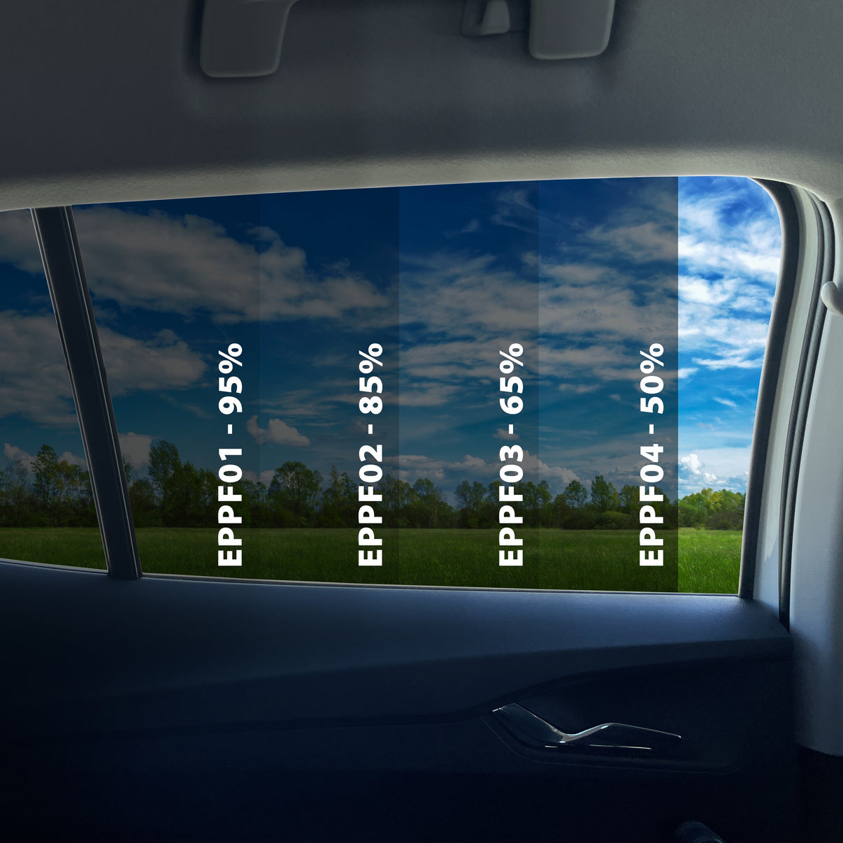 Solfilm för bil – Svart – 50 cm x 300 cm, Tint level: 65%, Thickness: 53 microns