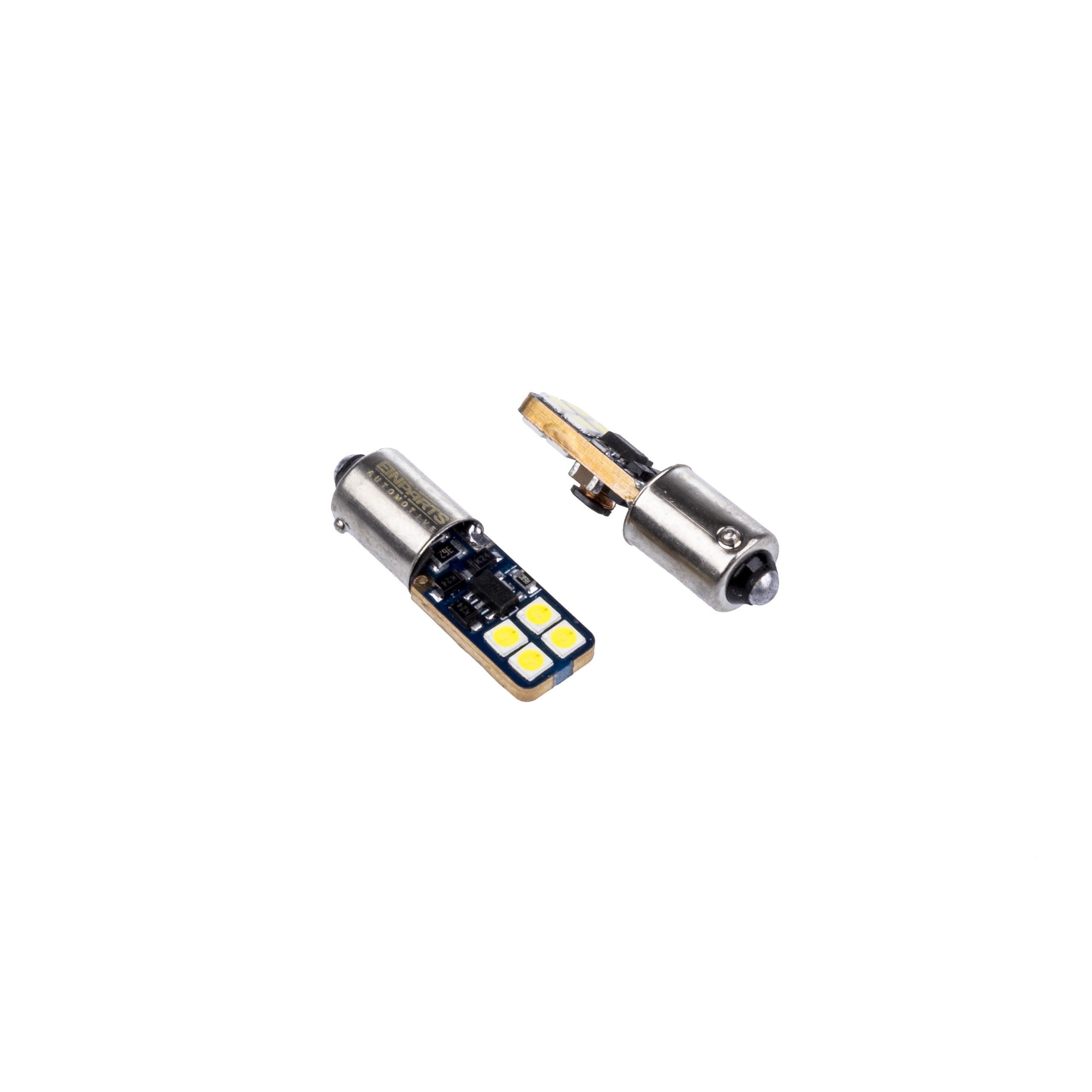 LED-lampa för bil – H6W – BAX9s – 6000K – 8 LED – SMD 3030 – 2-pack
