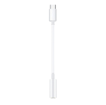närbild på detaljer och material av 3,5 mm hörlursadapter Lightning/USB-C – Carlevel