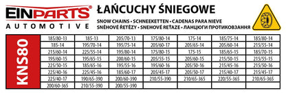 Snökedjor och snösockor – Härdat stål – 2-pack