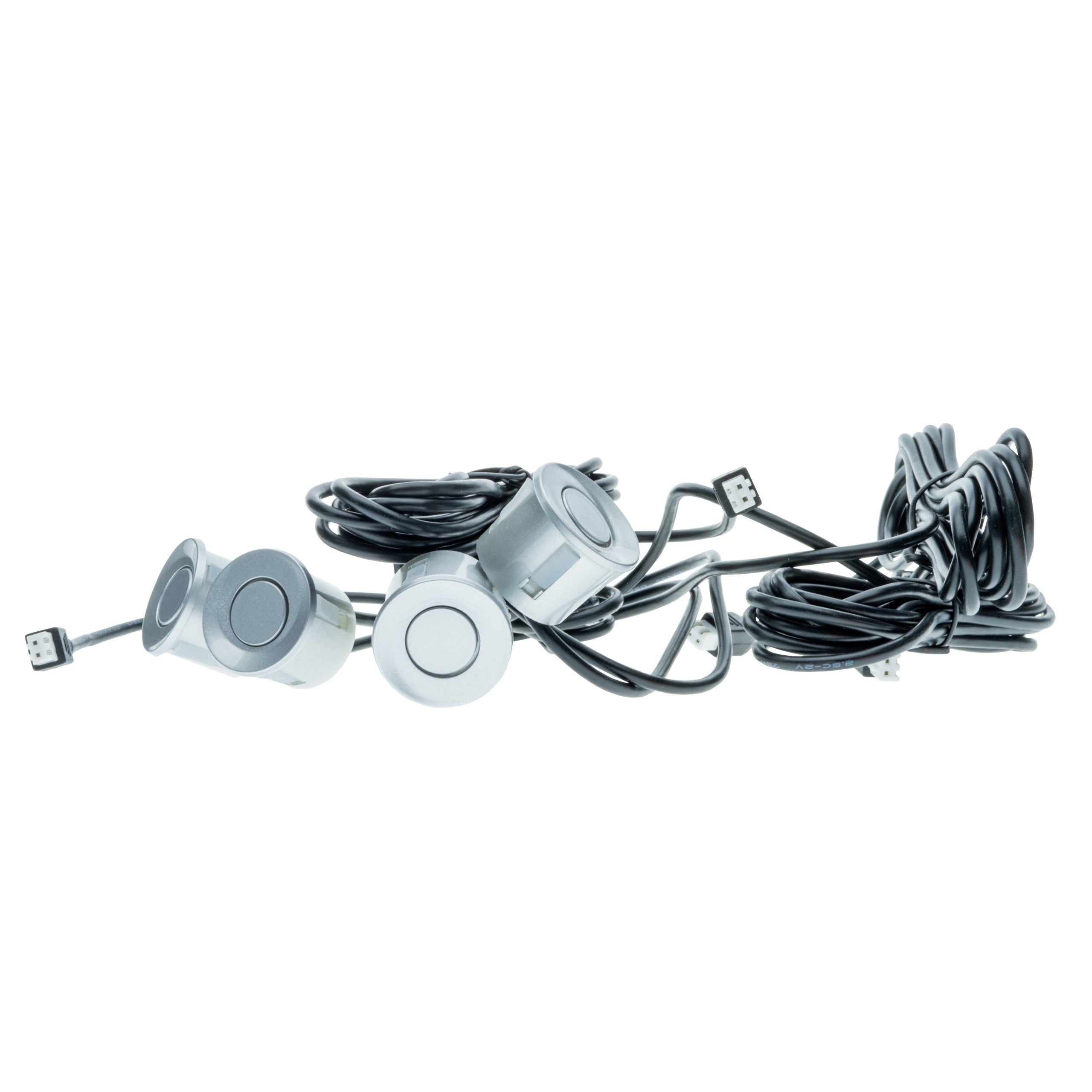 Parkeringssensor med summer – Silver – ultraljudssensor – 4 sensorer – 4x 2,5 m