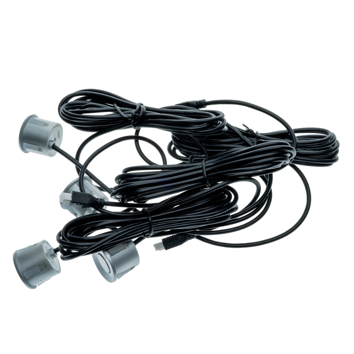 Parkeringssensor med summer – Silver – ultraljudssensor – 4 sensorer – 4x 2,5 m