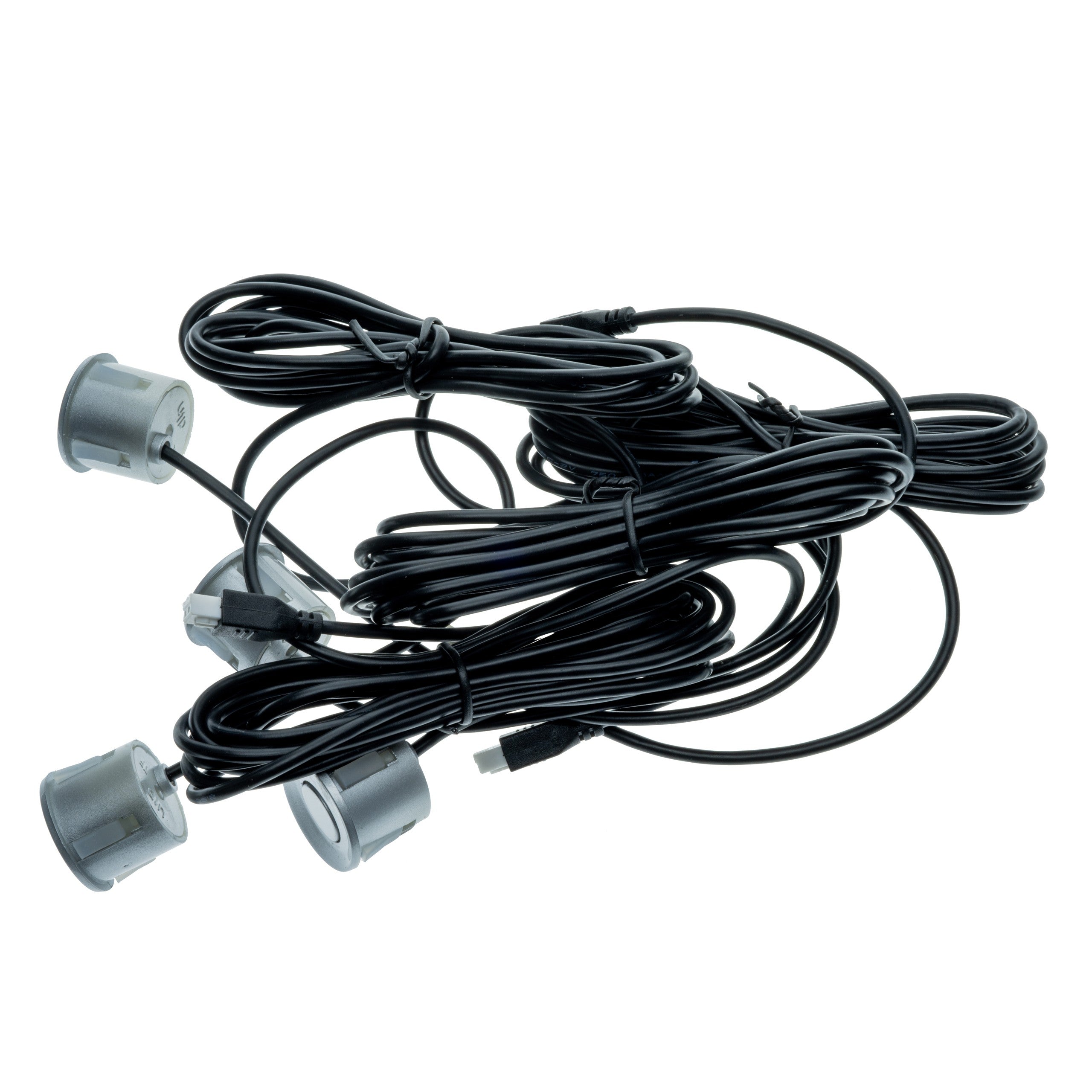 Parkeringssensor med summer – Silver – ultraljudssensor – 4 sensorer – 4x 2,5 m