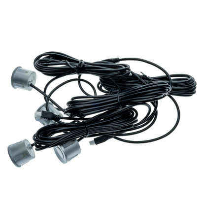 Parkeringssensor med summer – Silver – ultraljudssensor – 4 sensorer – 4x 2,5 m
