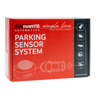 Parkeringssensor med summer – Silver – ultraljudssensor – 4 sensorer – 4x 2,5 m