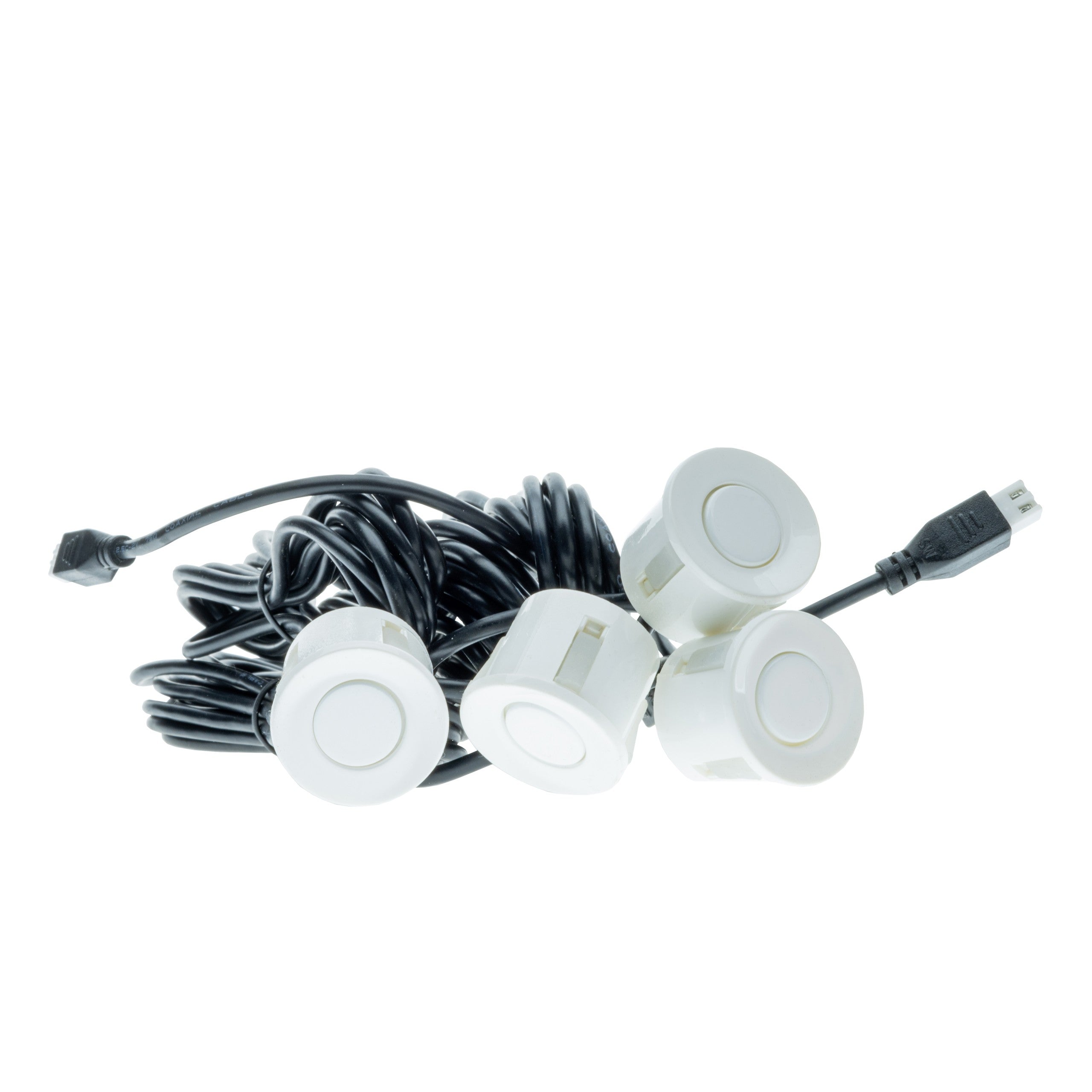 Parkeringssensor med summer – Vit – ultraljudssensor – 4x 2,5 m