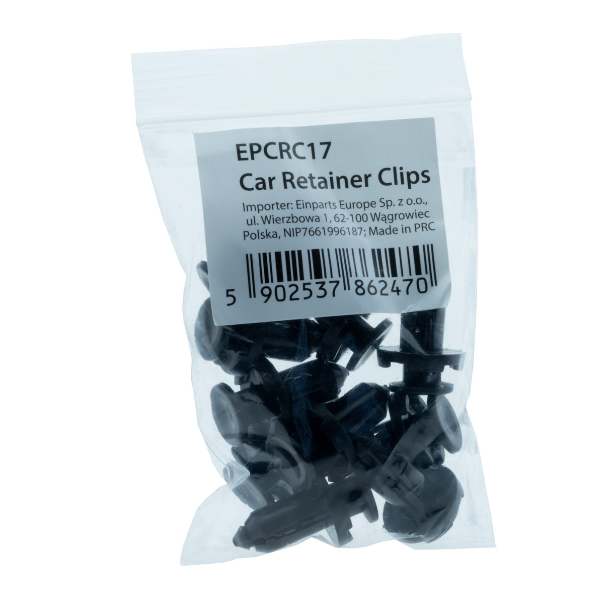Fästclips Mitsubishi Colt/Galant m.fl. – A 17,8 B 8,8 C 13,5 d 1,6 H 16,4 hål ø
