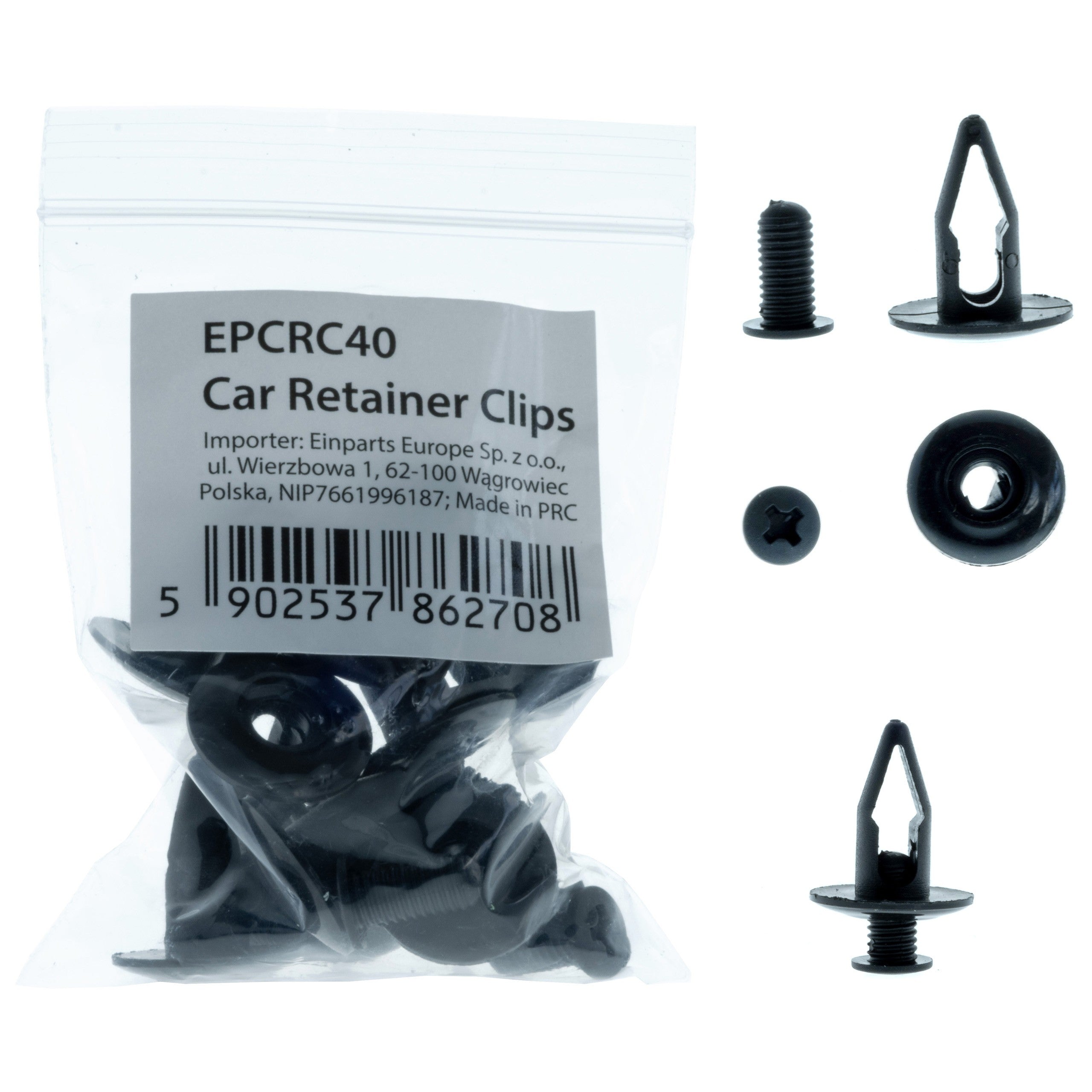 Fästclips Kia Carnival/Mazda 121 m.fl. – A 19,4 B 7,9 C 9,9 d 2,4 H 18,8 w hole