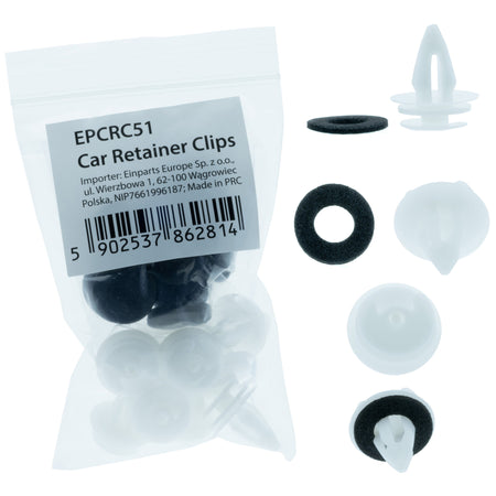 Fästclips BMW 3'E36/3'E46 m.fl. – A 14,4 B 7,9 C 17,7 d 2,6 H 20,6 hål ø 8