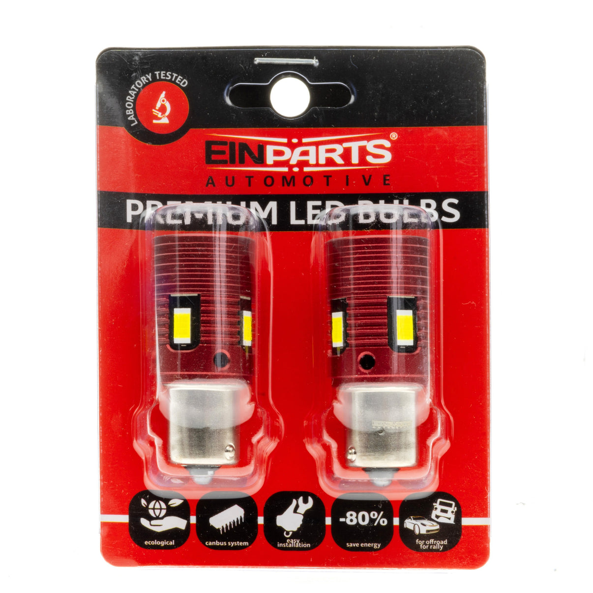 LED-lampa för bil – P21W – BA15S – 6000K – 4 LED – SMD – 50 mm – 2-pack