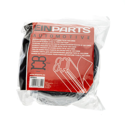 Gummilist för bil – Svart – 14 x 15 mm – 5 m – EPDM