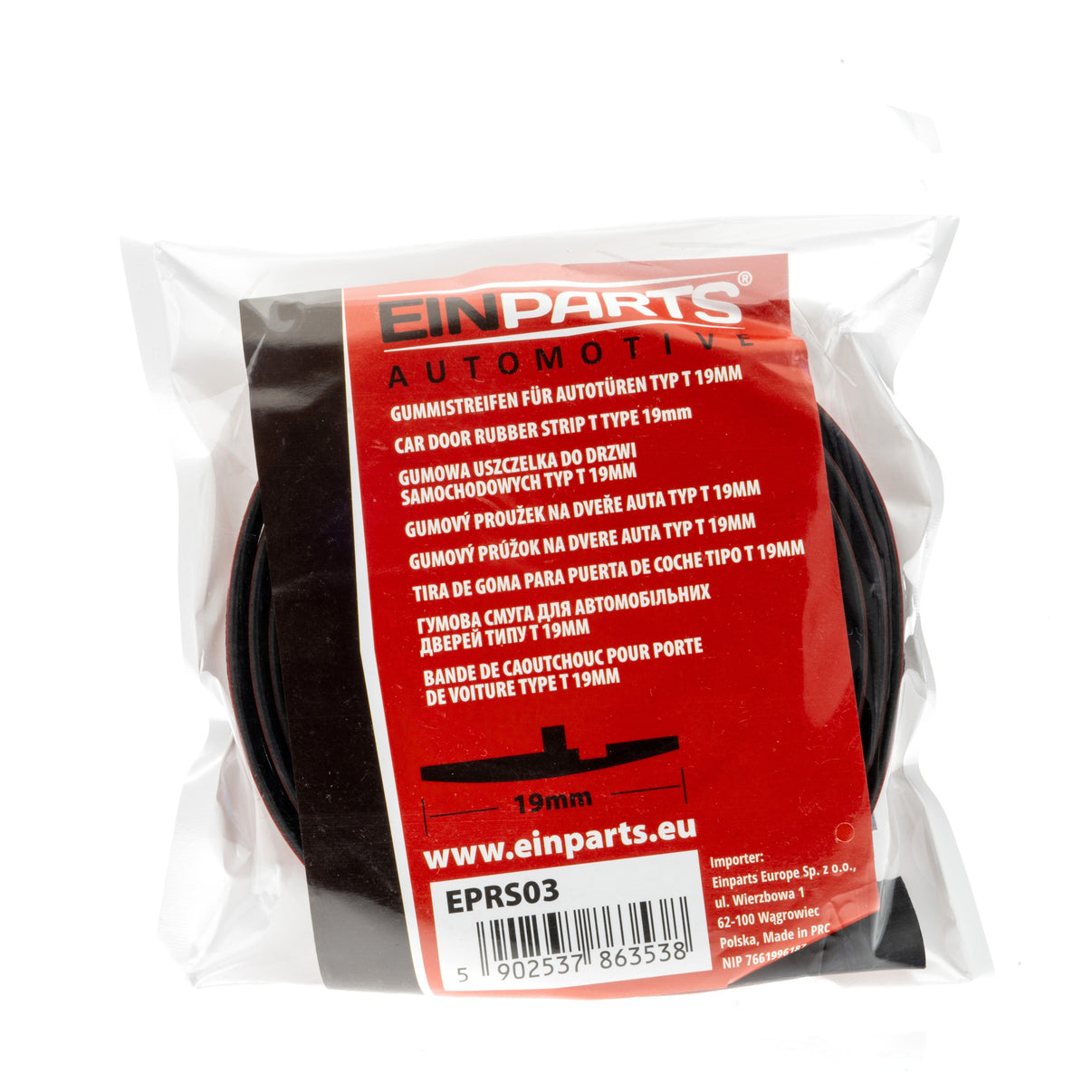Gummilist för bil – Svart – 2 m – EPDM