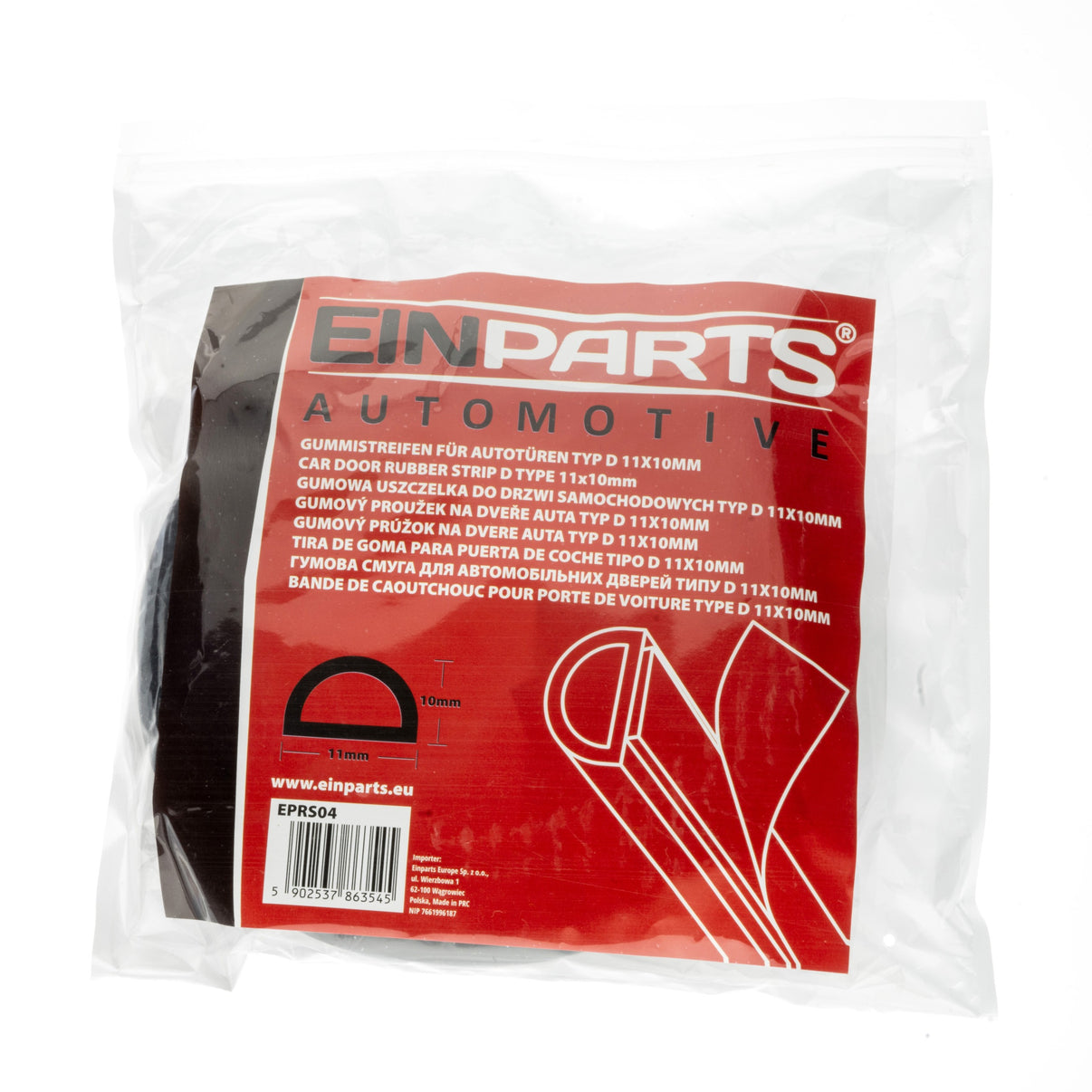 Gummilist för bil – Svart – 4 metres – EPDM