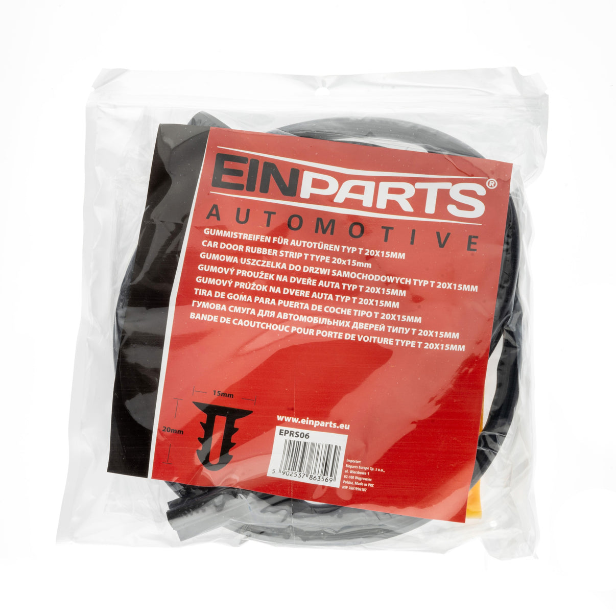 Gummilist för bil – Svart – 1.5 m – EPDM