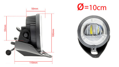 DRL- och dimljus – 6000K – 10 W – 9V - 16V