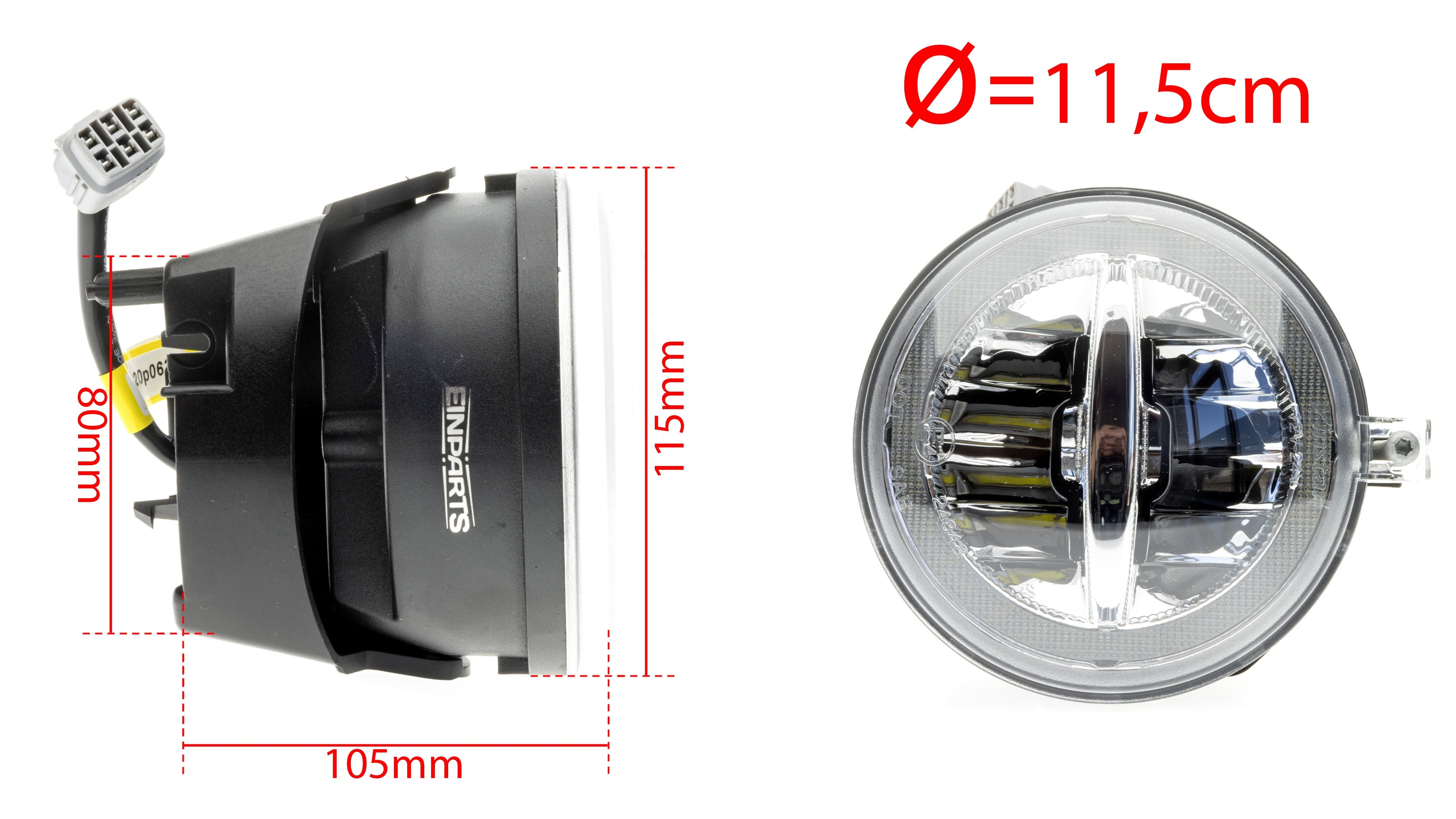 DRL- och dimljus – 6000K – 10 W – 9V - 16V